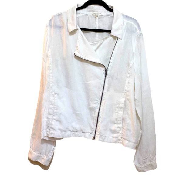 Eileen Fisher Jackets & Blazers - EUC Eileen Fisher Moto Organic Linen Jacket  XL